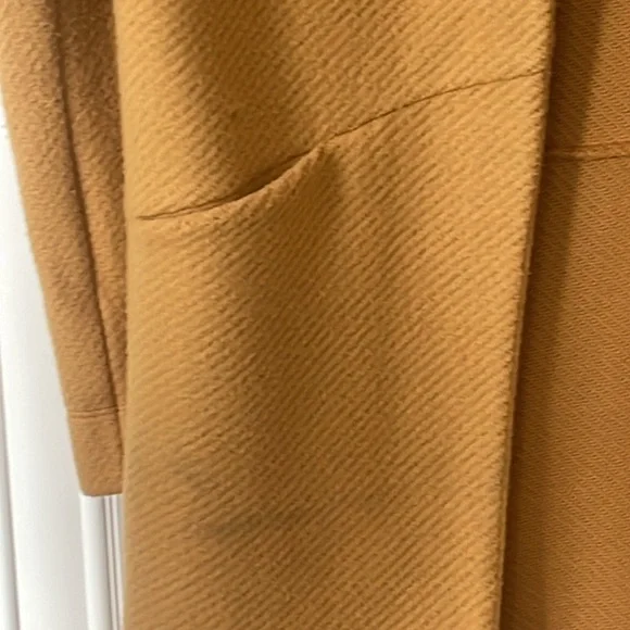 Express Yellow Mustard Open Cardigann duster size pea coat small petite SP - Picture 11 of 11